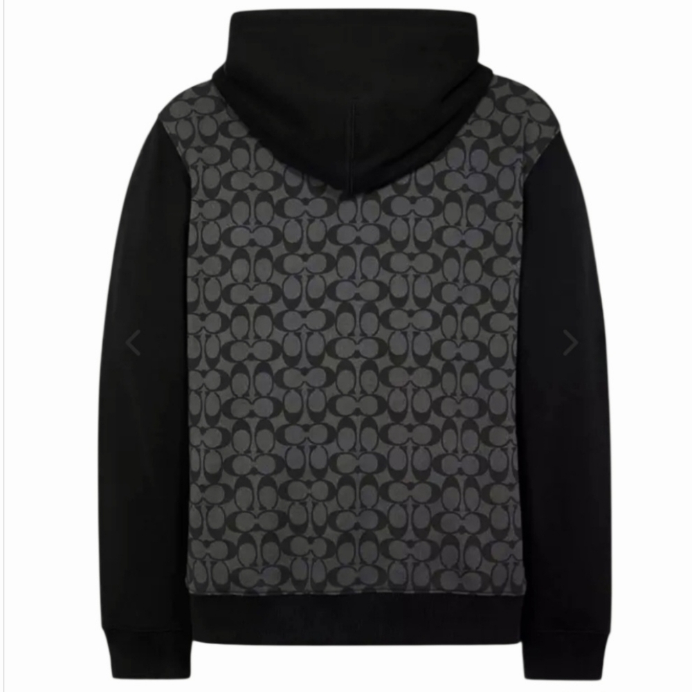 NWT Coach Black Signature Logo Cotton Hoodie Sz S - Picture 4 of 13